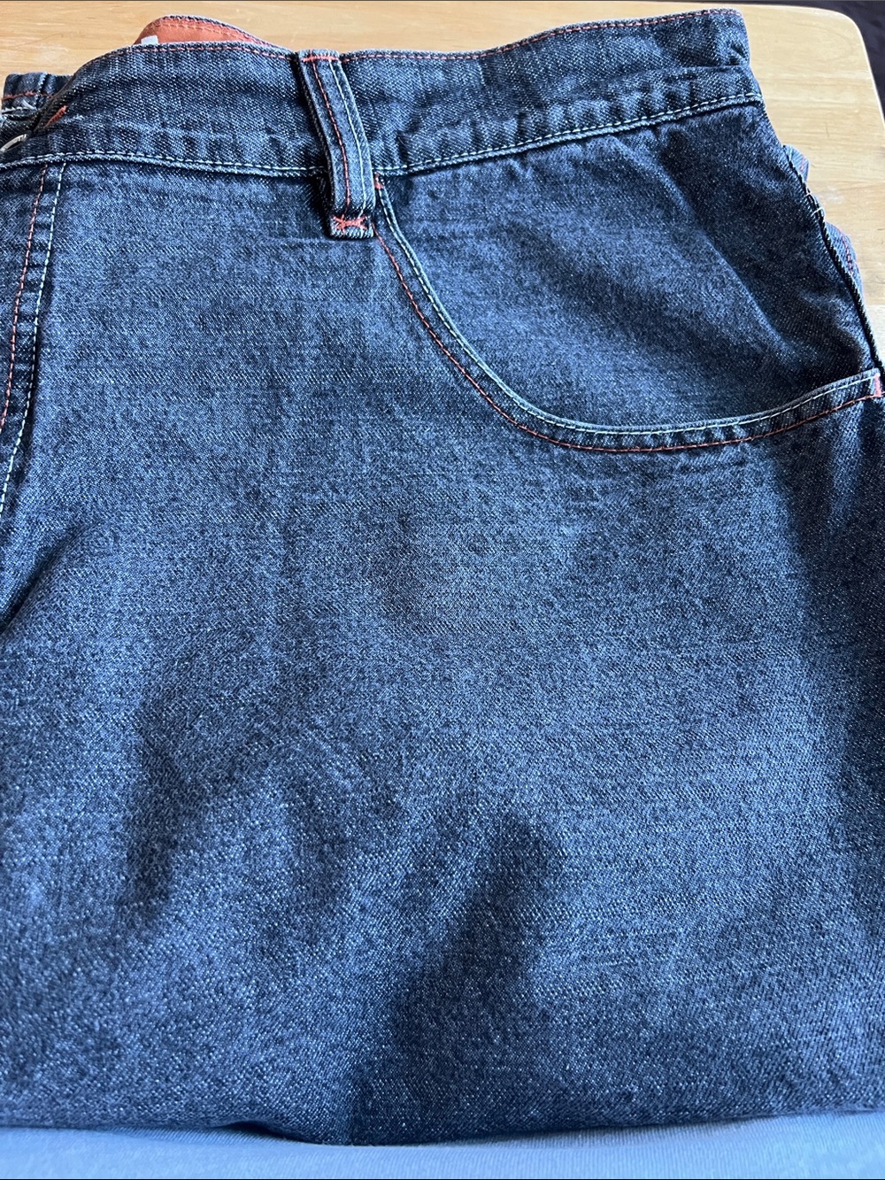 FUBU black Denim shorts with Graphic Back Pocket Fat Albert on back sz 48 - Picture 3 of 5